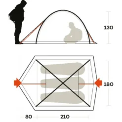 Ferrino Tenda Kalahari 3 -Vendite Campeggio Kit tenda ferrino kalahari 3 due ingressi areata comoda vacanze mare 3